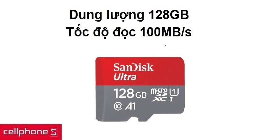 Dung lượng lên tới 128GB, tốc độ đọc 100MB/s
