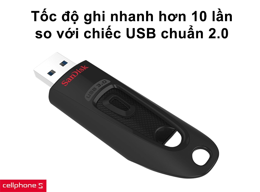 Tốc độ ghi nhanh hơn 10 lần so với chiếc USB chuẩn 2.0