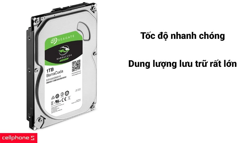 Tốc độ nhanh chóng cùng với dung lượng lưu trữ rất lớn