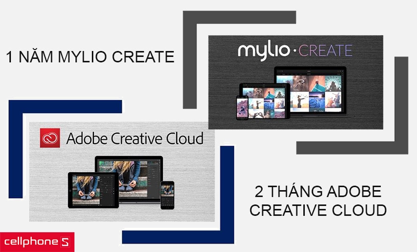 Tặng kèm 1 năm sử dụng Mylio Create và 2 tháng Adobe Creative Cloud