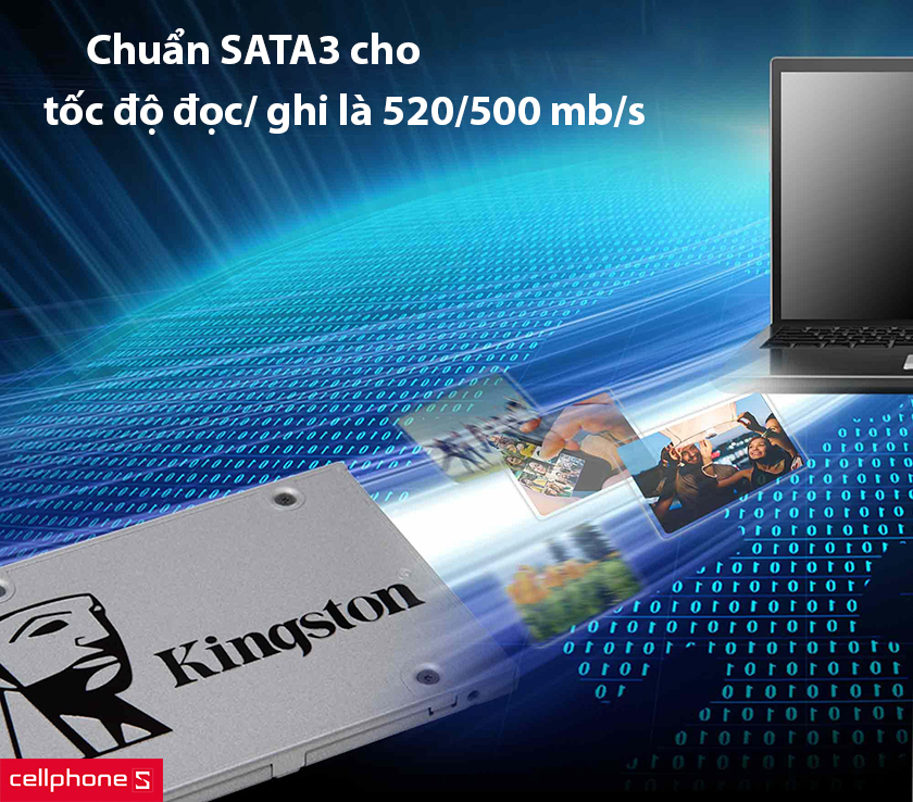 Chuẩn SATA3 cho tốc độ đọc/ ghi là 520/500 mb/s