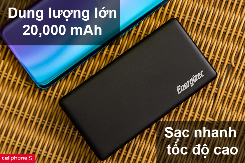 Dung lượng lớn 20,000 mAh,sạc nhanh tốc độ cao an toàn