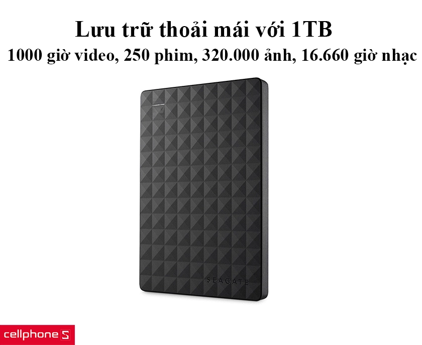 Lưu trữ thoải mái với 1TB