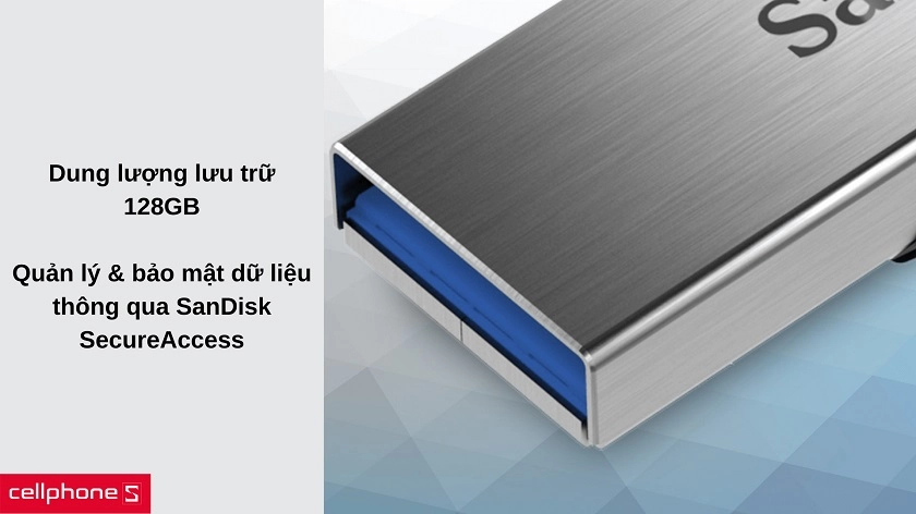 Dung lượng lưu trữ 128 GB lưu trữ và quản lý dữ liệu tiện dụng