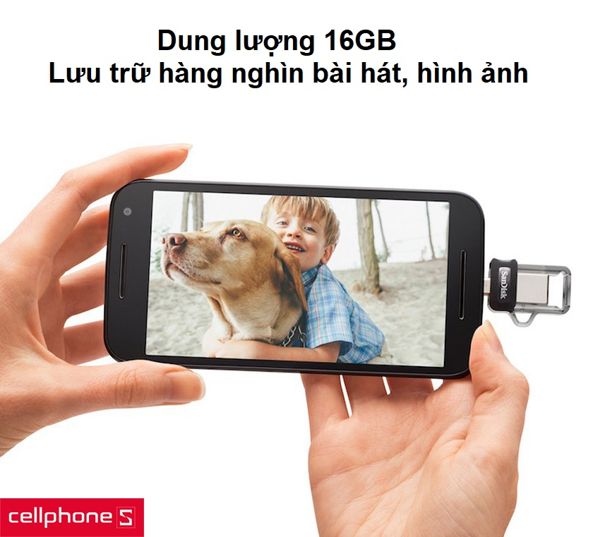 Dung lượng 16GB cho bạn thỏa sức lưu trữ