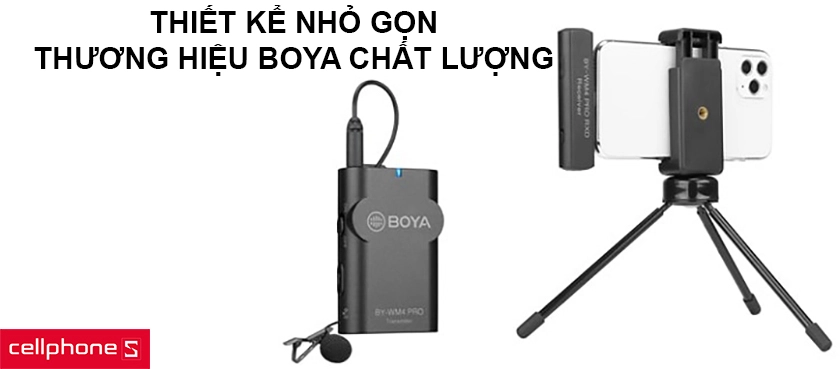 Thiết kế nhỏ gọn, thương hiệu BOYA chất lượng