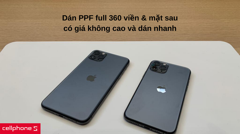 Chi phí và thời gian dán PPF full viền 360 mặt sau cho iPhone 11 Pro