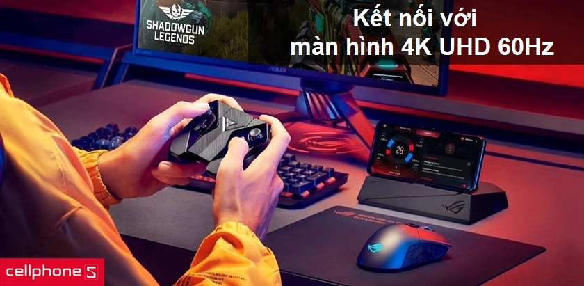 Chuyển đổi dễ dàng ROG Phone 2 thành chiếc máy tính bàn