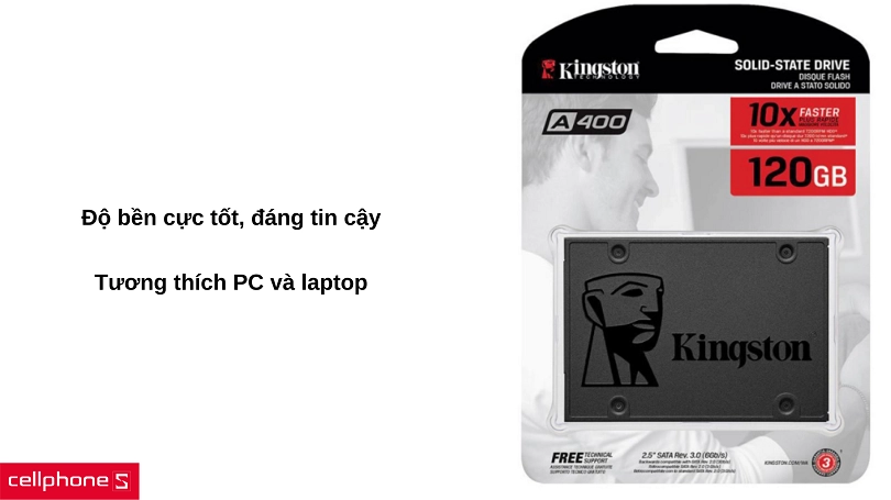 Ổ cứng SSD Kingston A400 120GB SATA3 2.5" SA400S37