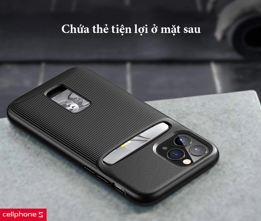 ngăn chứa thẻ tiện lợi ở mặt sau