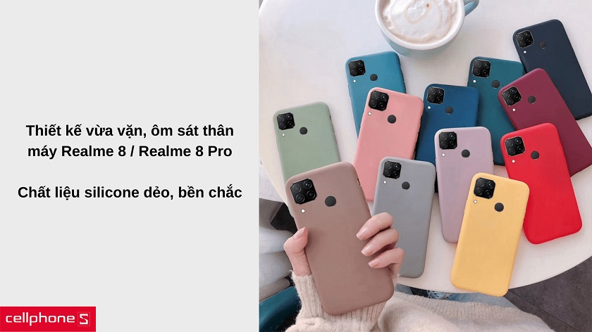 Ốp lưng J-Case Silicone chống bẩn cho Realme 8/8 Pro 