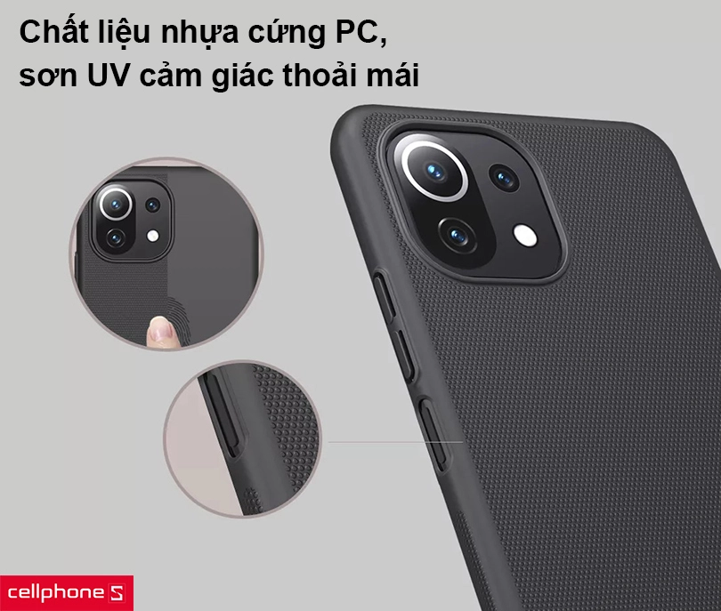 Ốp lưng Xiaomi Mi 11 Lite Nillkin Super Frosted Shield Back