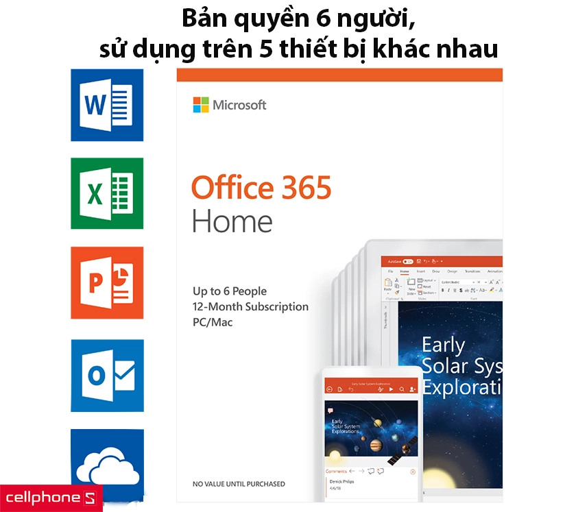 bản quyền sáu người, sử dụng trên năm thiết bị khác nhau