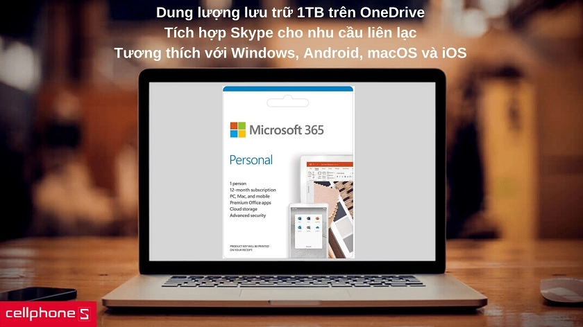 Dung lượng lưu trữ tận 1TB trên OneDrive, thoải mái sử dụng trên nhiều thiết bị