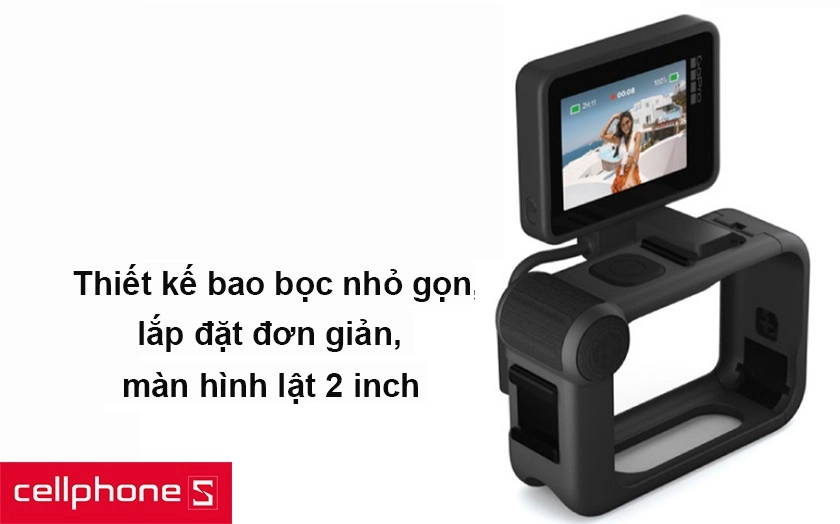 Thiết kế nhỏ gọn, lắp đặt đơn giản, màn hình lật 2 inch
