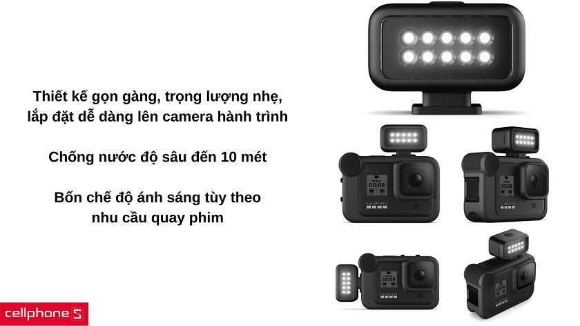 Trang bị bốn mức ánh sáng, lắp đặt dễ dàng trên HERO 9