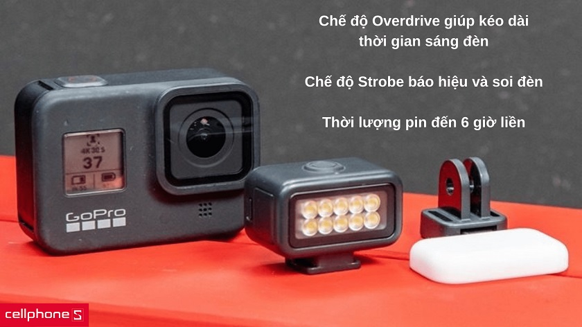Chế độ Overdrive giúp kéo dài thời gian sáng đèn, dung lượng pin đến 6 giờ