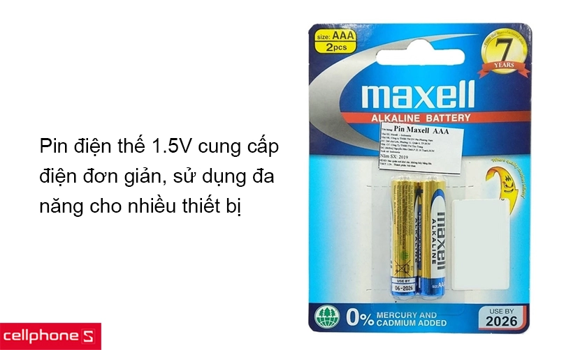 Pin Alkaline AAA Maxell LR03(GD)2B