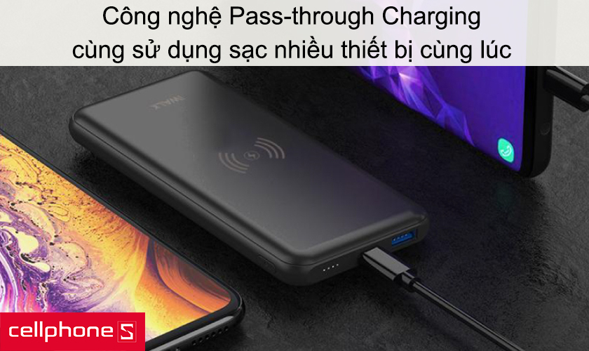 Công nghệ Pass-through Charging, cùng sử dụng sạc nhiều thiết bị cùng lúc