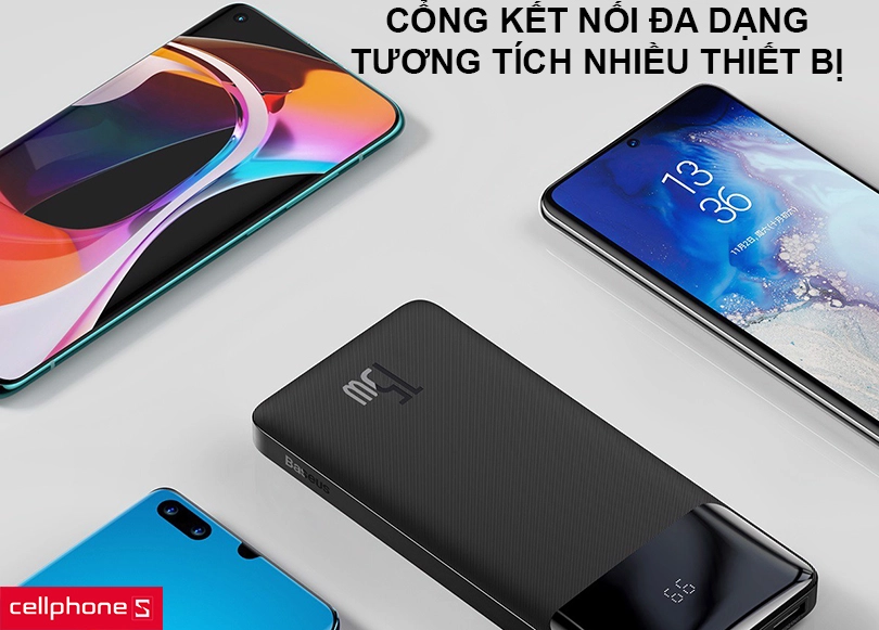Cổng kết nối đa dạng, tương thích nhiều thiết bị, sạc nhanh công suất 15W