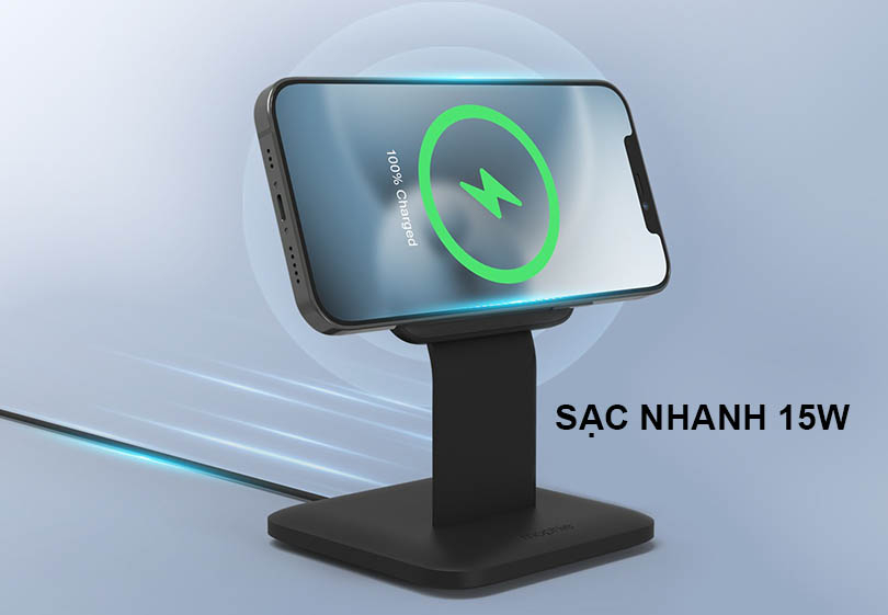 Thiết kế đứng hiện đại, công suất sạc 15W