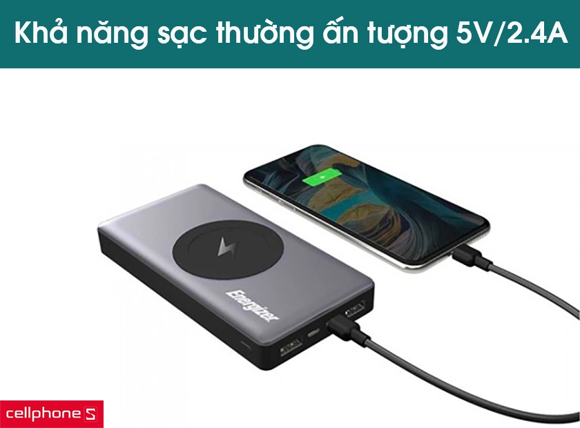 khả năng sạc thường ấn tượng 5V/2.4A