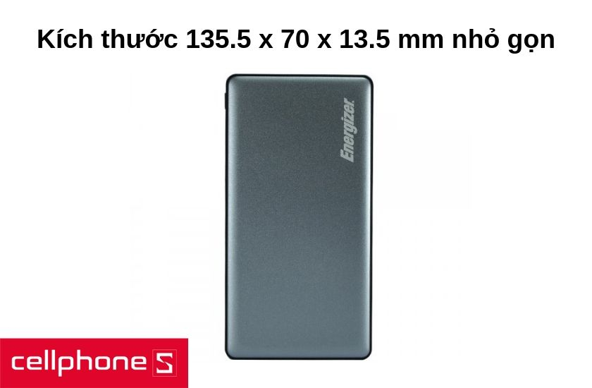 kích thước 135.5 x 70 x 13.5 mm nhỏ gọn