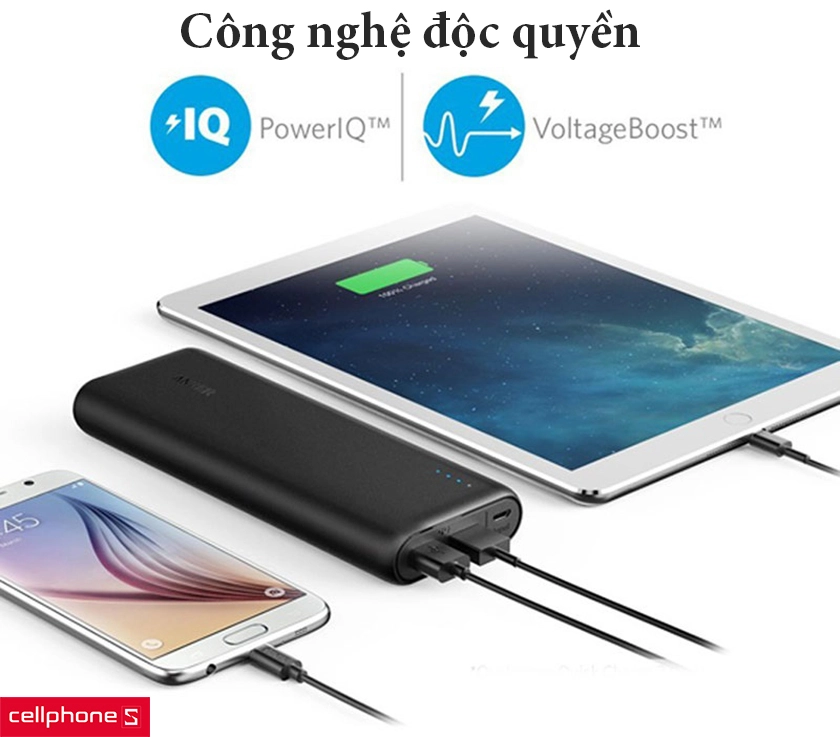Công nghệ sạc nhanh độc quyền PowerIQ và VoltageBoost đảm bảo tốc độ sạc
