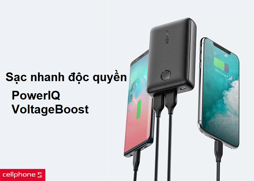 Công nghệ sạc nhanh độc quyền PowerIQ thế hệ 2.0 và dung lượng lưu trữ 10000 mAh