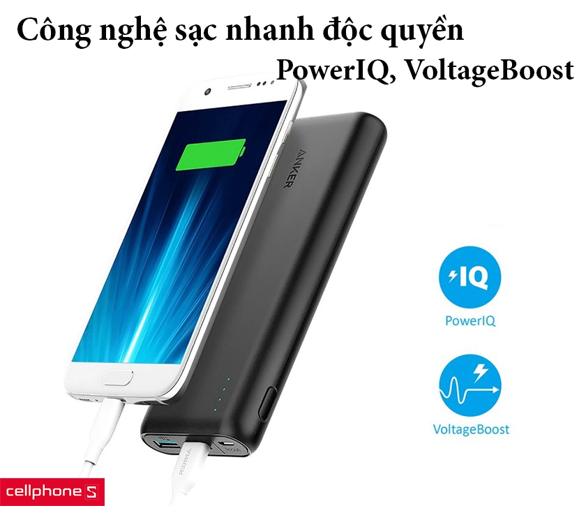 Sạc đầy pin nhanh với ba công nghệ PowerIQ, VoltageBoost