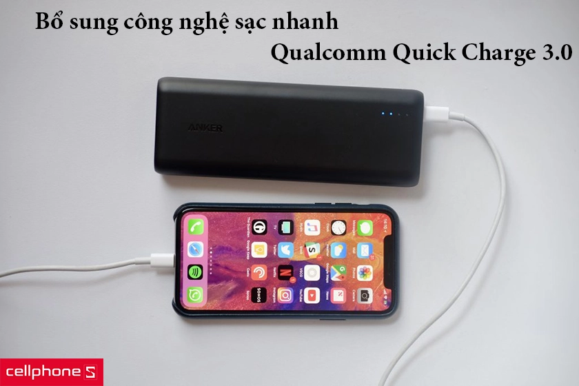 Anker PowerCore Speed 20000 còn được hỗ trợ Quick Charge 3.0