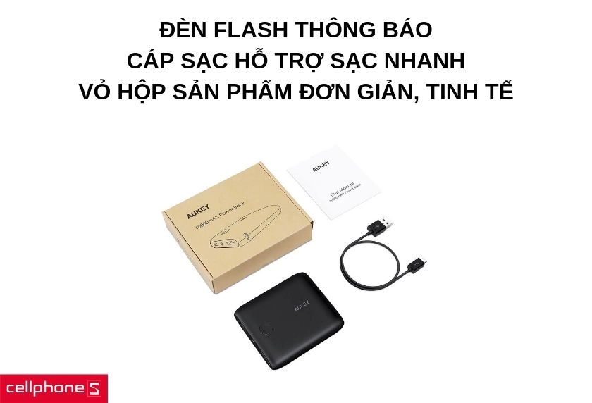 Đèn flash thông báo, cáp sạc hỗ trợ sạc nhanh