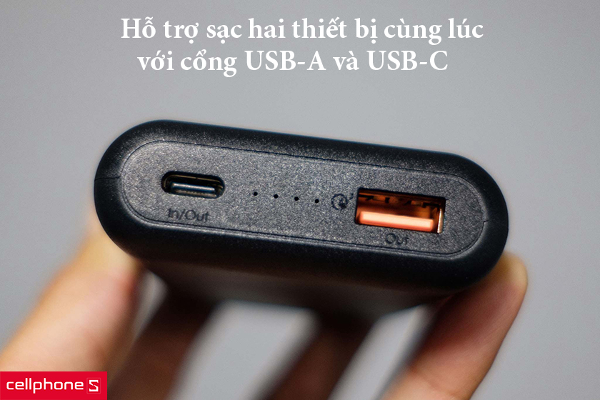 hỗ trợ sạc hai thiết bị cùng lúc