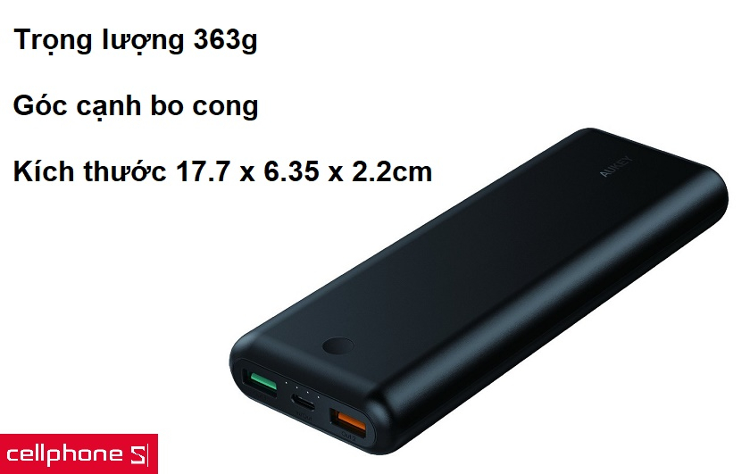 Thiết kế nhỏ gọn cùng góc cạnh được bo cong dễ cầm nắm