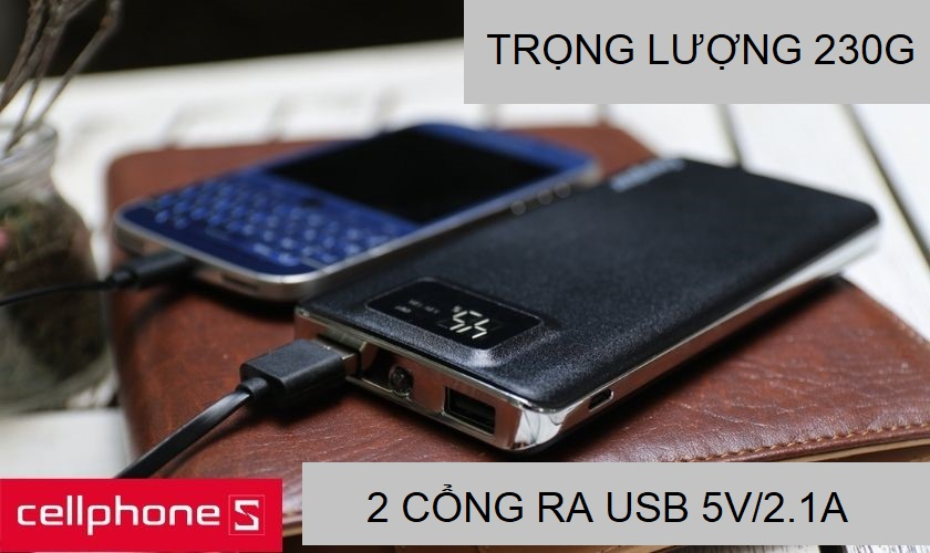  kích thước của viên pin khá là gọn nhẹ, chỉ với 230g