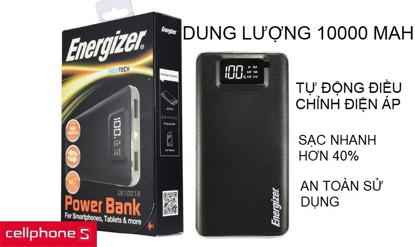 Công nghệ sạc nhanh cho tốc độ hơn 40% cùng với chế độ tự động điều chỉnh điện áp thông minh