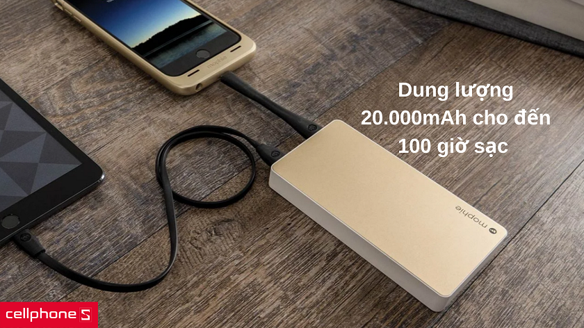 Dung lượng 20.000mAh mang đến nguồn điện dự trữ không tưởng