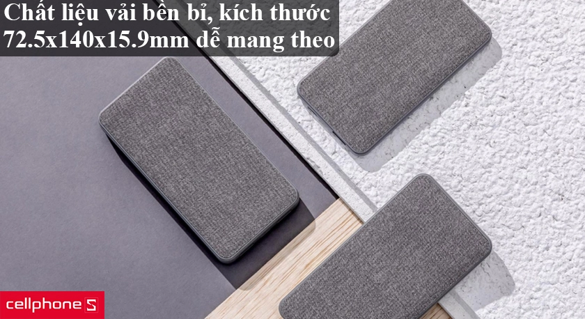 Chất liệu vải bền bỉ, kích thước 72.5x140x15.9mm dễ dàng mang theo