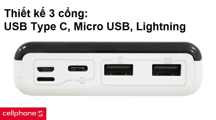 Vỏ nhựa an toàn, chắc chắn và thiết kế 3 cổng kết nối