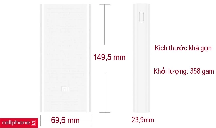 Kích thước của thiết bị cũng khá gọn