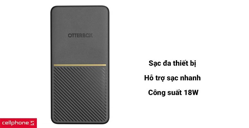 Pin dự phòng Otterbox 20.000 mAh sạc nhanh 18W - Sạc nhanh, tiện lợi