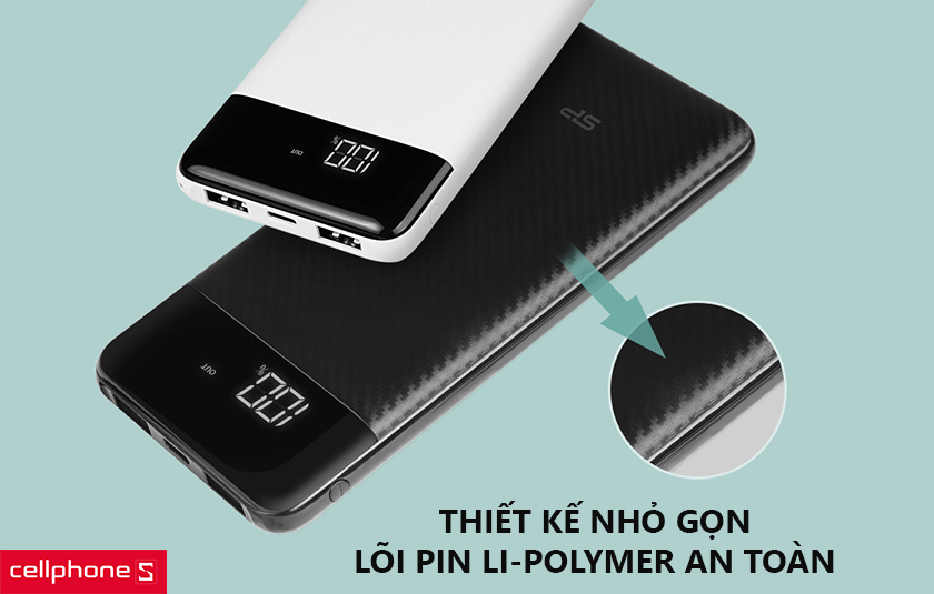 Thiết kế nhỏ gọn, tính di động cao cùng lõi pin Li-Polymer an toàn tuyệt đối