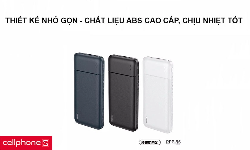 Remax RPP-96 nhỏ gọn, chất liệu ABS cao cấp