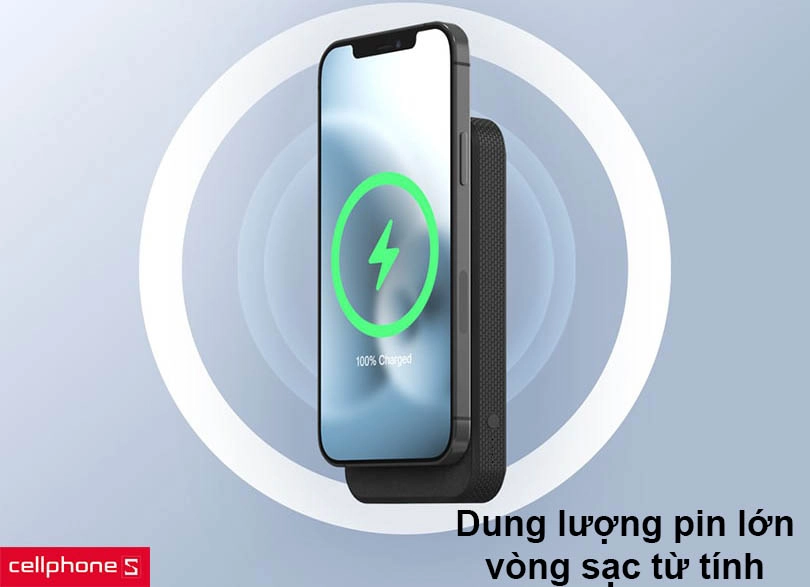 Dung lượng 10000mAh, tích hợp vòng từ tính