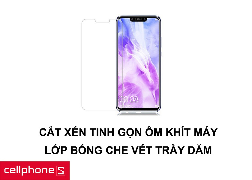 Thiết kế miếng dán ôm khít màn hình máy cùng khả năng che các vết trầy dăm