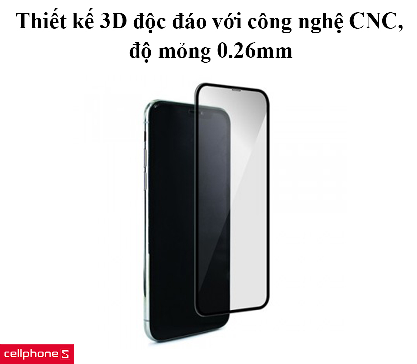 Thiết kế 3D độc đáo với công nghệ CNC, độ mỏng 0.26mm