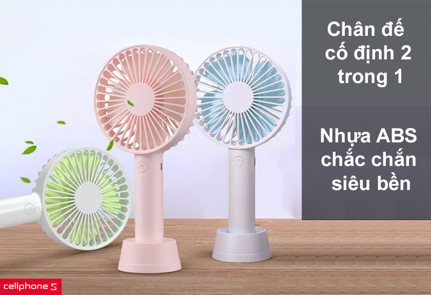 Chân đế chắc chắn cố định đứng quạt 2 trong 1, chất liệu nhựa ABS chắc chắn siêu bền