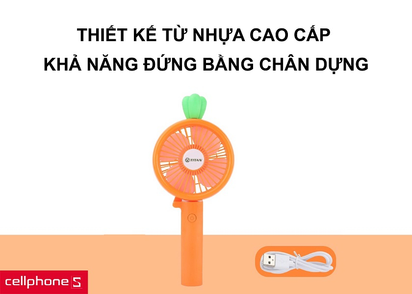 Thiết kế bằng nhựa cao cấp, nhỏ gọn cùng khả năng dựng đứng bằng chân dựng