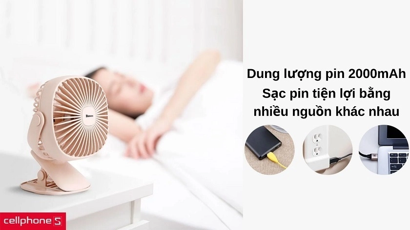 Sử dụng liên tục suốt 6.5 giờ liền với viên pin 2000mAh đạt chứng nhận an toàn