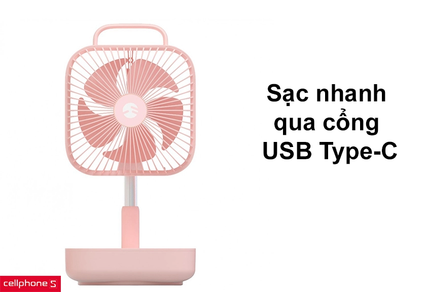 sạc nhanh qua cổng USB Type C